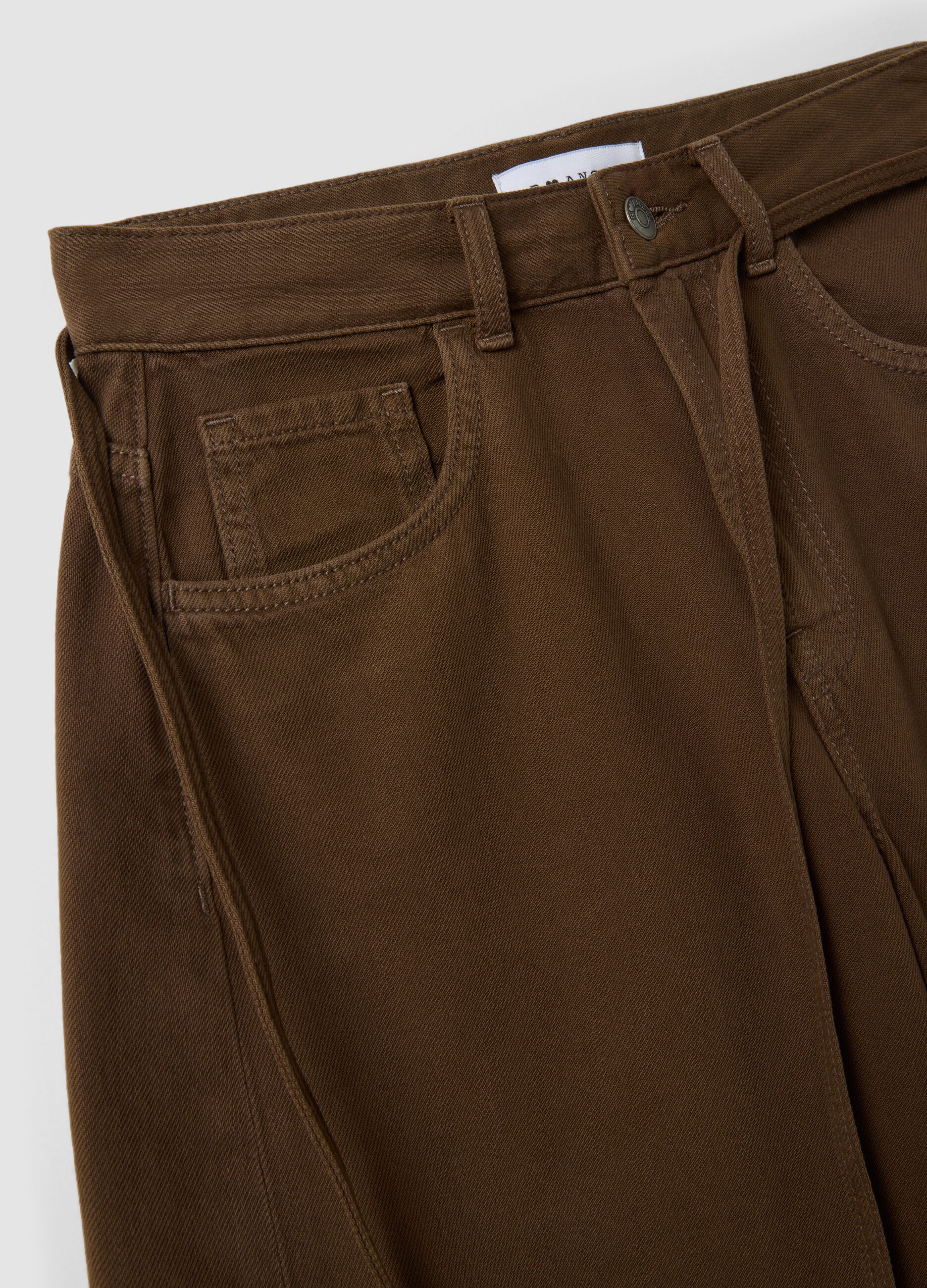 Brown pure cotton Bermuda shorts