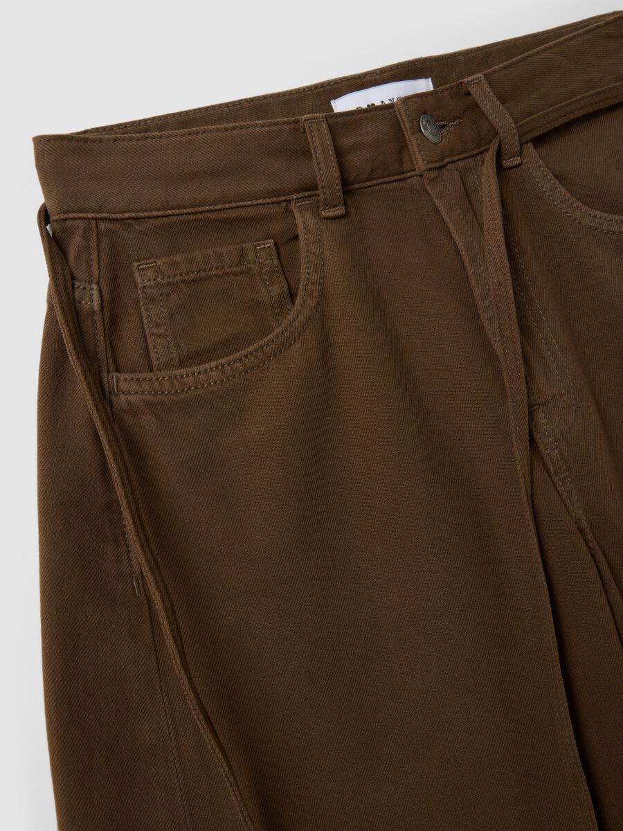 Brown pure cotton Bermuda shorts_5