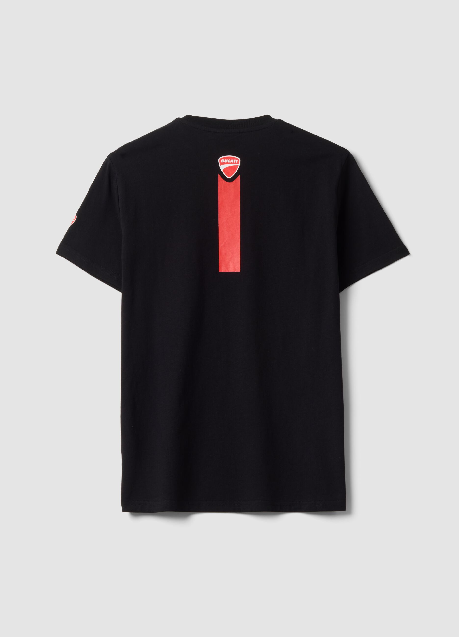 Black pure cotton Ducati print T-shirt, regular fit