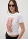 White pure cotton regular fit T-shirt with print_0