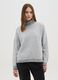 Melange grey jumper with high neck and contrast trim_0