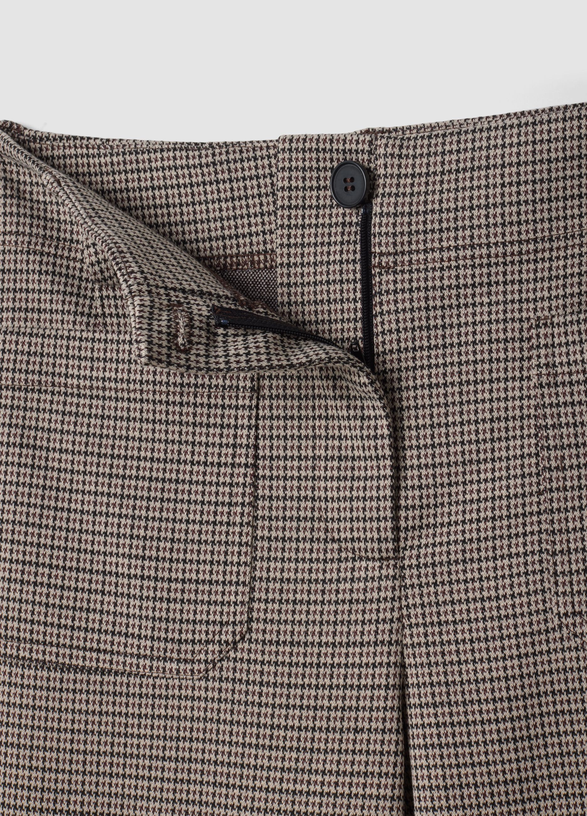 Pantaloni culotte beige in viscosa elasticizzata