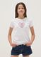 Girls' white organic cotton short-sleeved T-shirt, regular fit_1