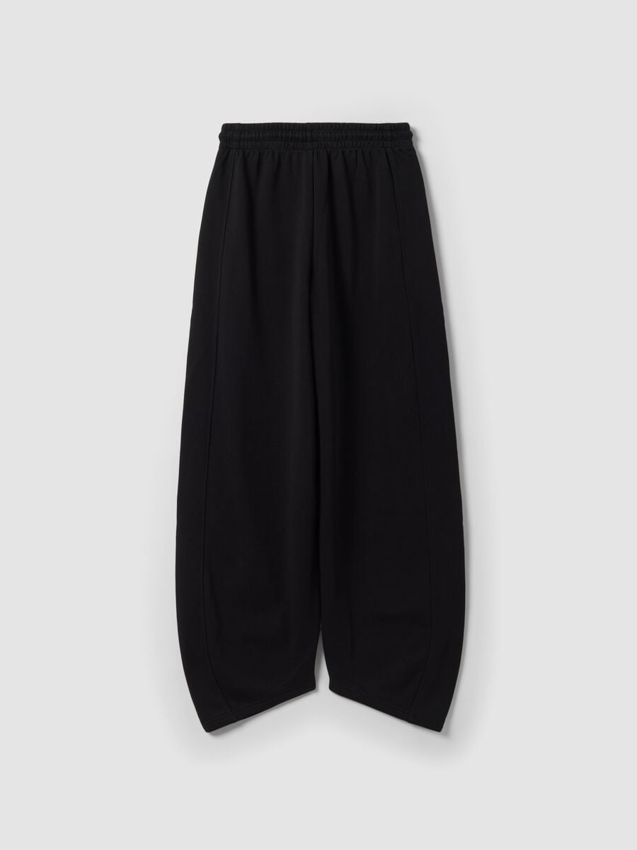 Black barrel-fit cotton-blend joggers_2