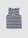 Multicolour striped regular-fit stretch viscose tank top_4
