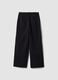 Black stretch-fabric parachute-fit trousers_2