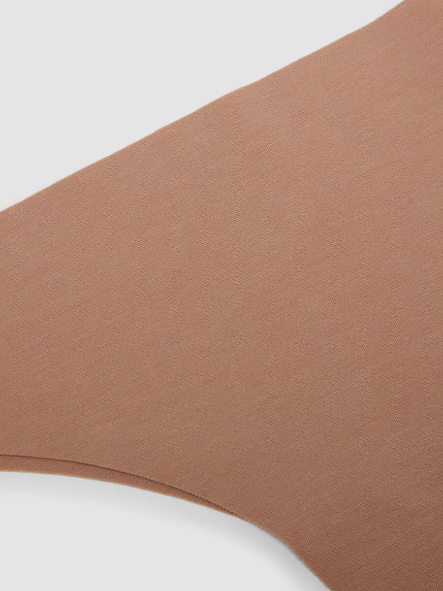 Beige Brazilian Slip aus elastischer Baumwolle im Regular Fit_1