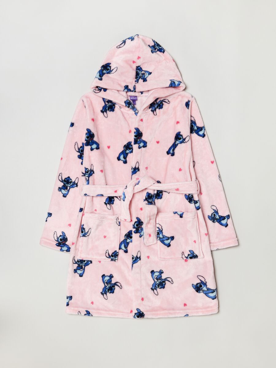 Dressing gown with hood and Stitch print_0