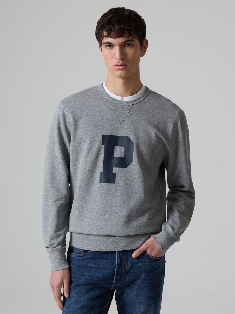 Sweatshirt with round neck and logo print_1