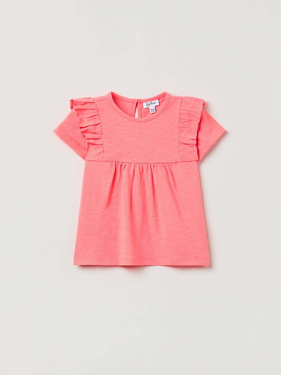 Cotton T-shirt with frills_0