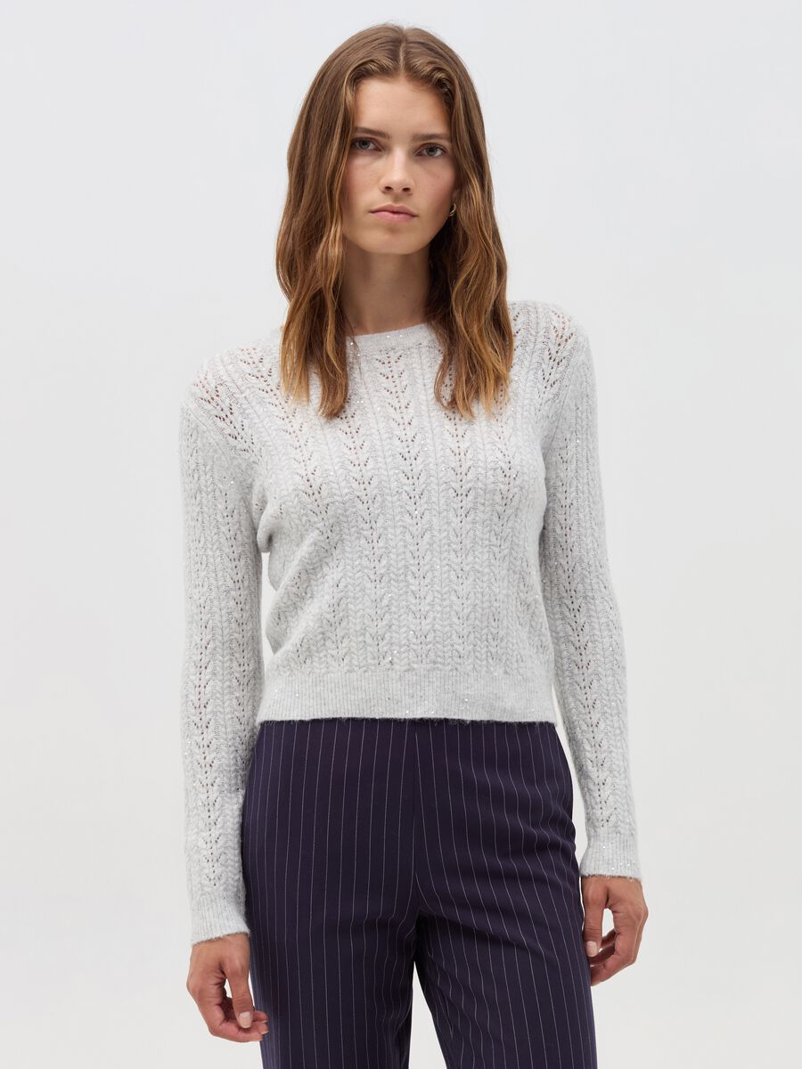 Lurex pullover with micro sequins_0
