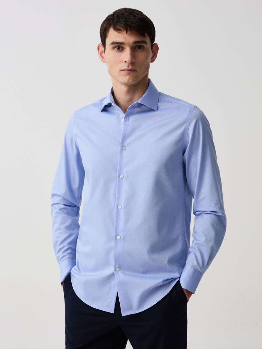 Slim-fit shirt in no-iron Oxford cotton_0
