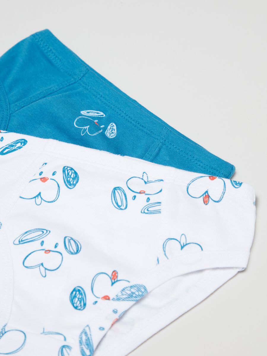Two-pack cotton briefs with puppy print_2