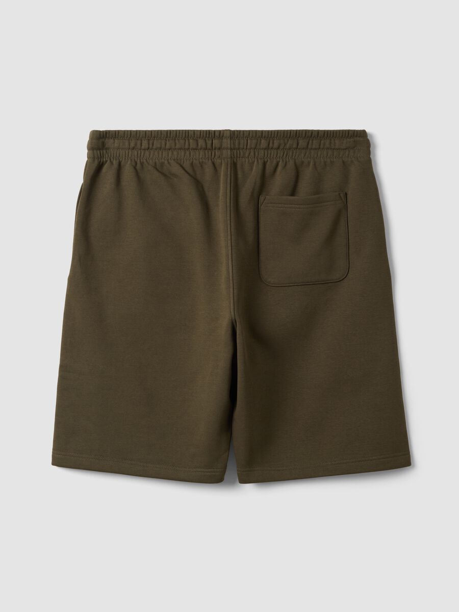 Green cotton-blend shorts with elasticated waist, regular fit_6