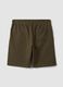 Green cotton-blend shorts with elasticated waistband, regular fit_6