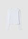 Wei&szlig;es Slim-Fit-Langarmshirt aus elastischem Bio-Baumwolljersey_0