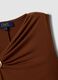 Brown sleeveless midi dress in stretch fabric_1