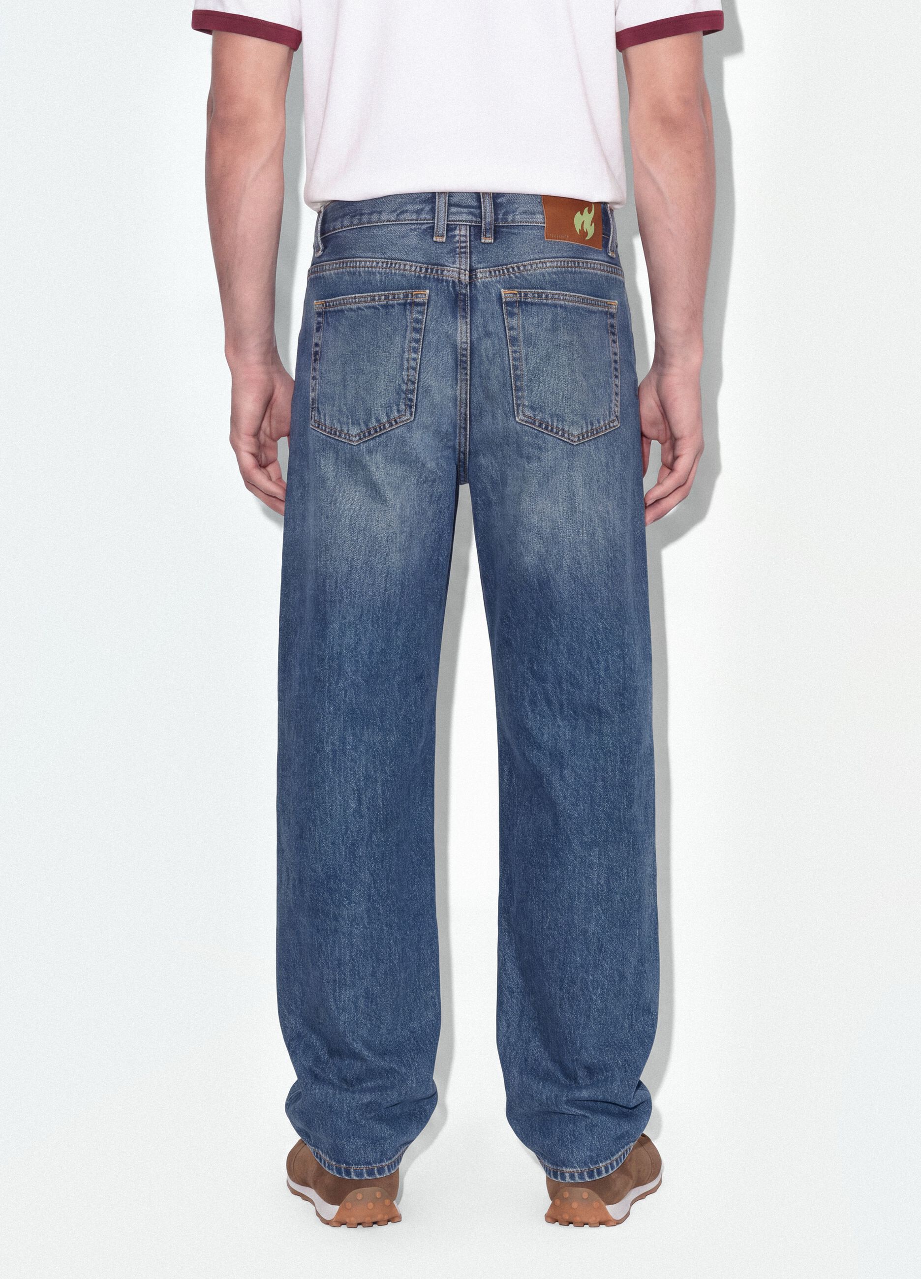 Blaue Denim-Jeans aus reiner Baumwolle im Loose Fit