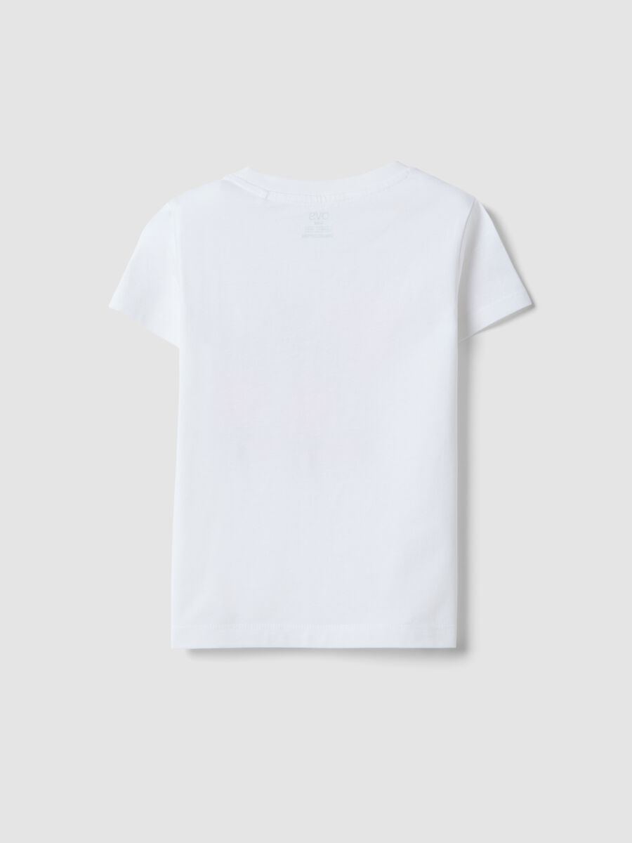 Girls' white pure cotton T-shirt regular fit with print_1