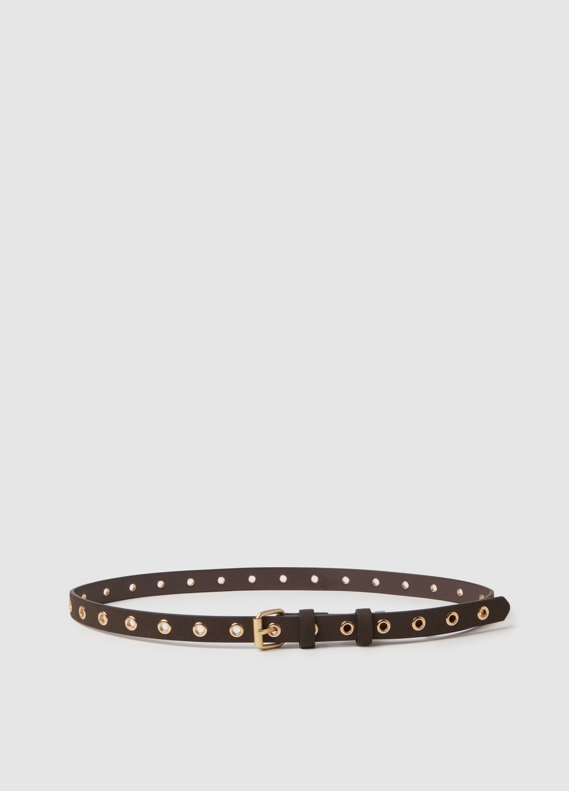 Brown belt with golden studs