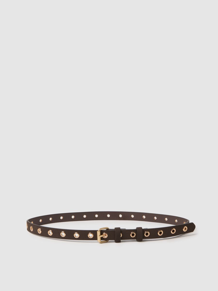 Brown belt with golden studs_0