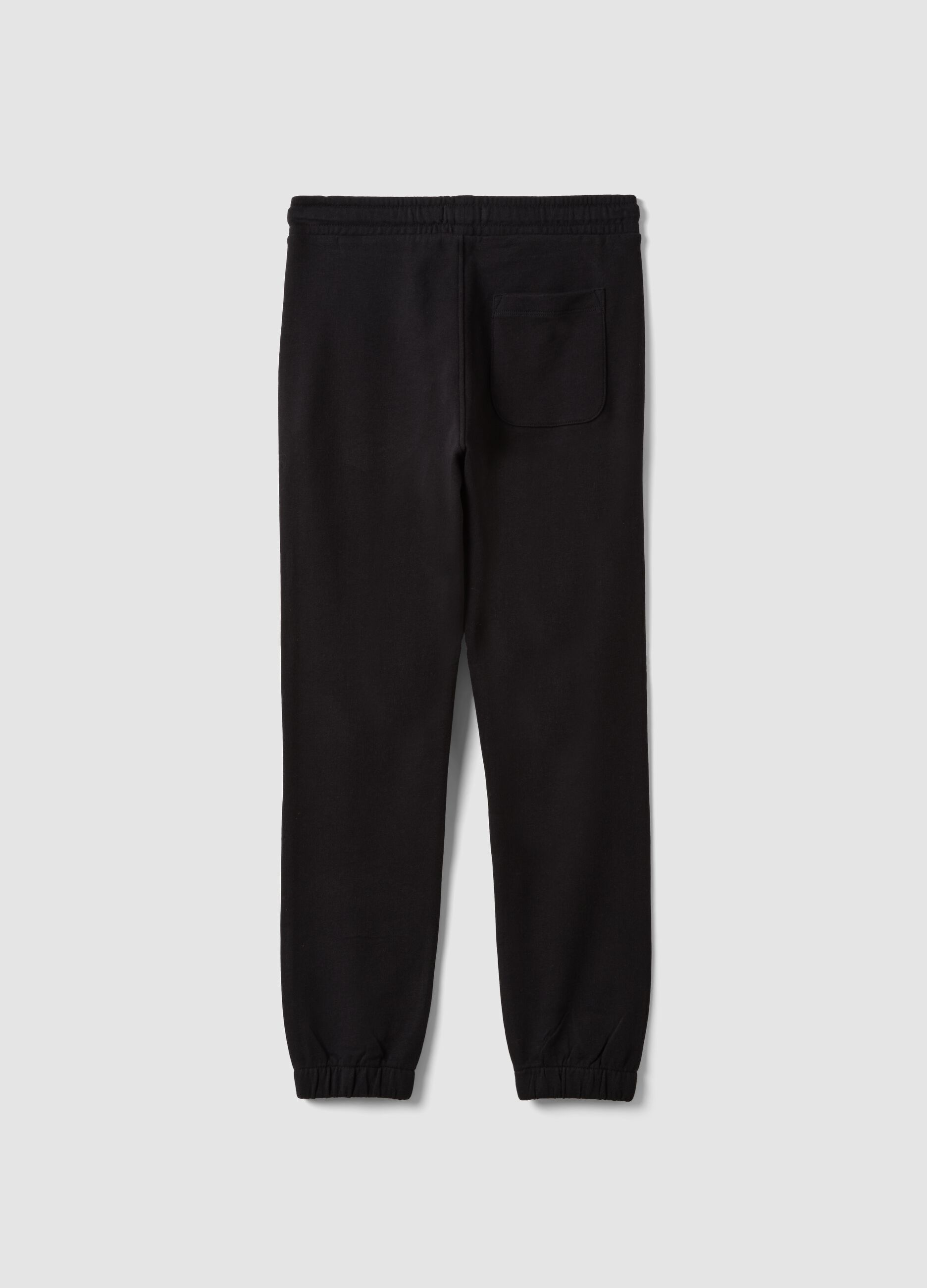 Black pure organic cotton joggers with drawstring for boys