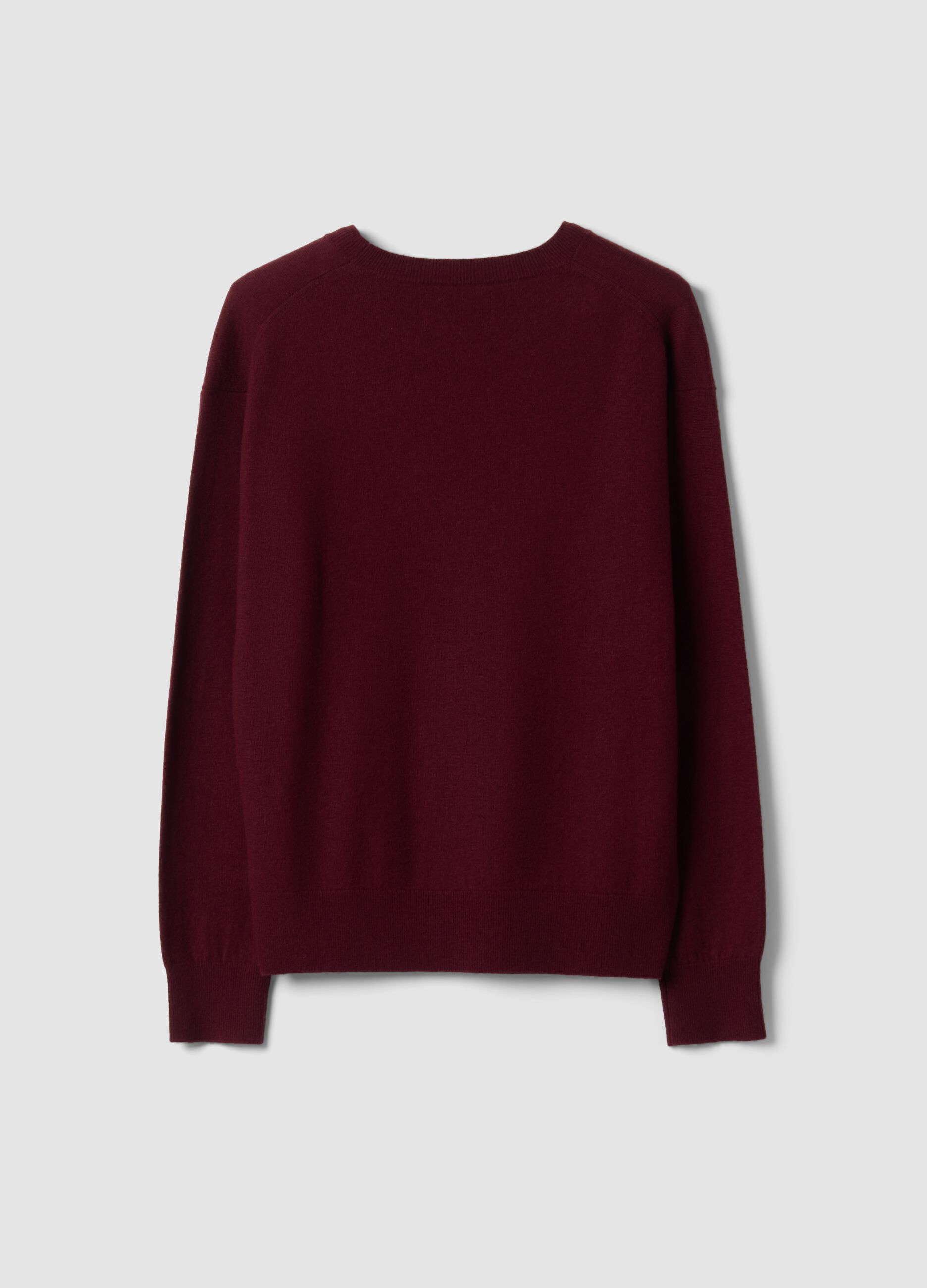 Purple pure wool crew-neck jumper in an oversized fit