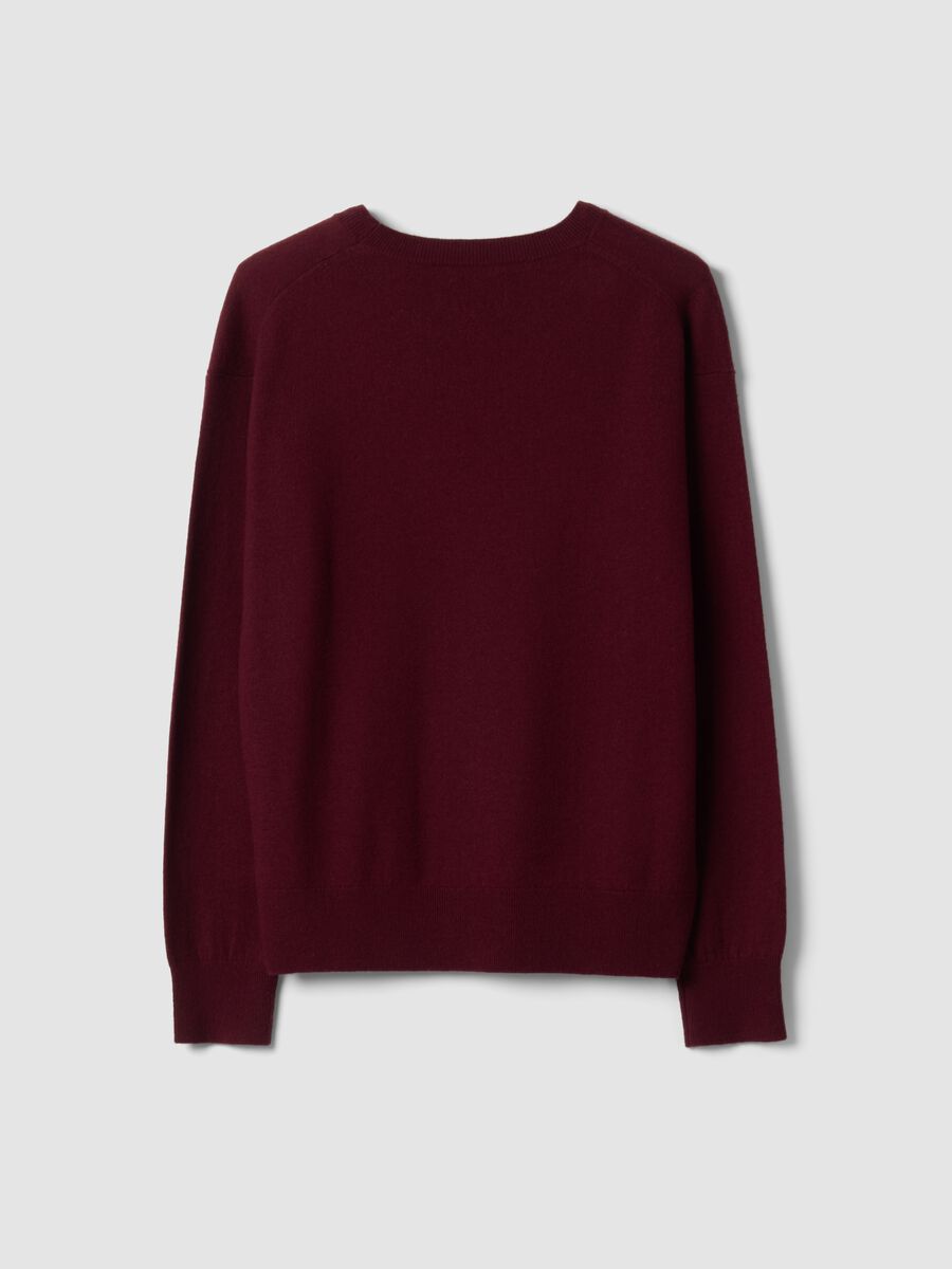 Purple pure wool crew-neck jumper in an oversized fit_6