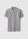 Grey pure cotton short-sleeve polo shirt, regular fit_4