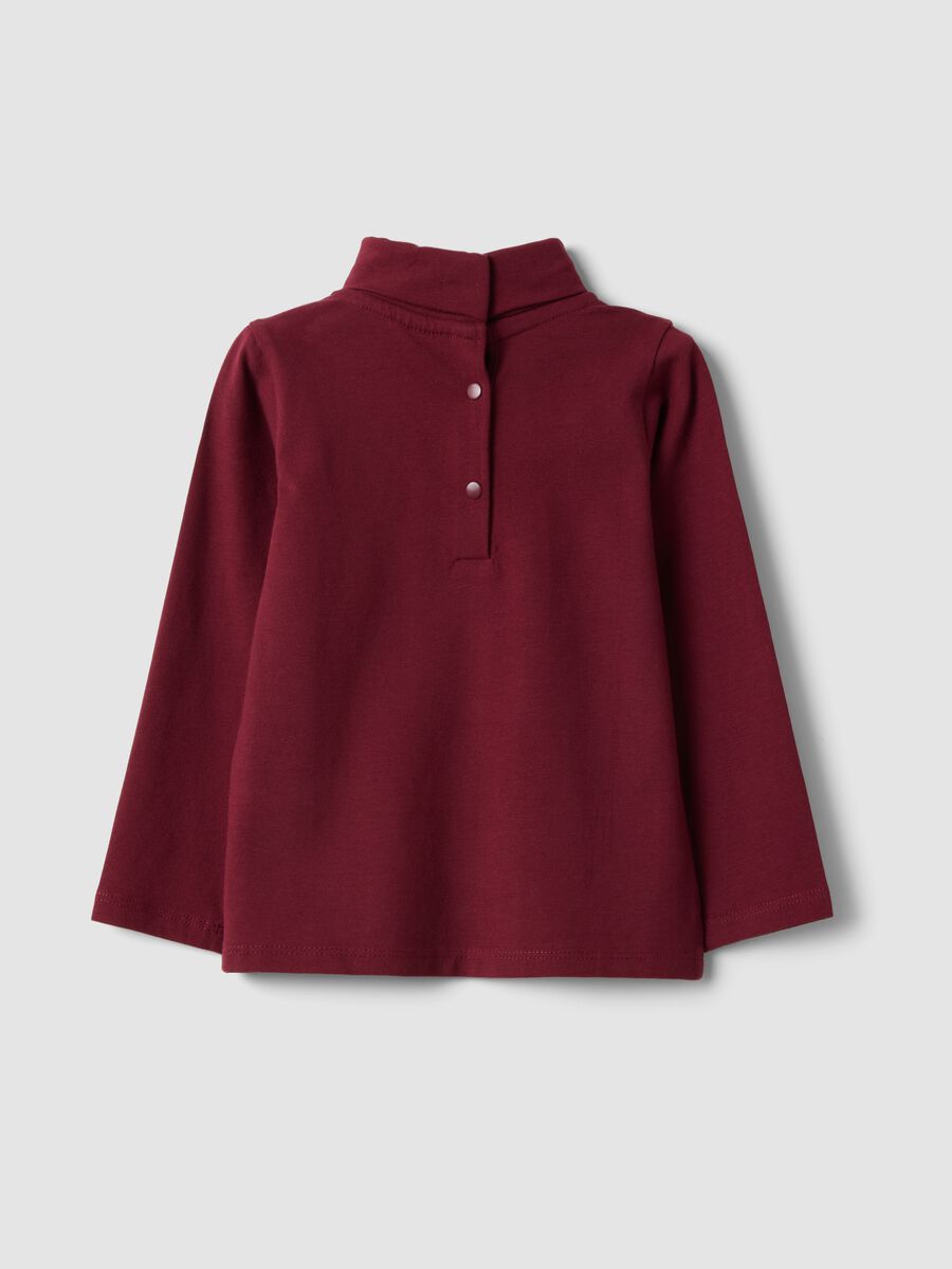 Maglietta rossa in cotone organico elasticizzato girocollo_1