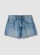 Light blue pure cotton denim shorts_0