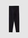 Girls' black stretch cotton slim fit leggings_1