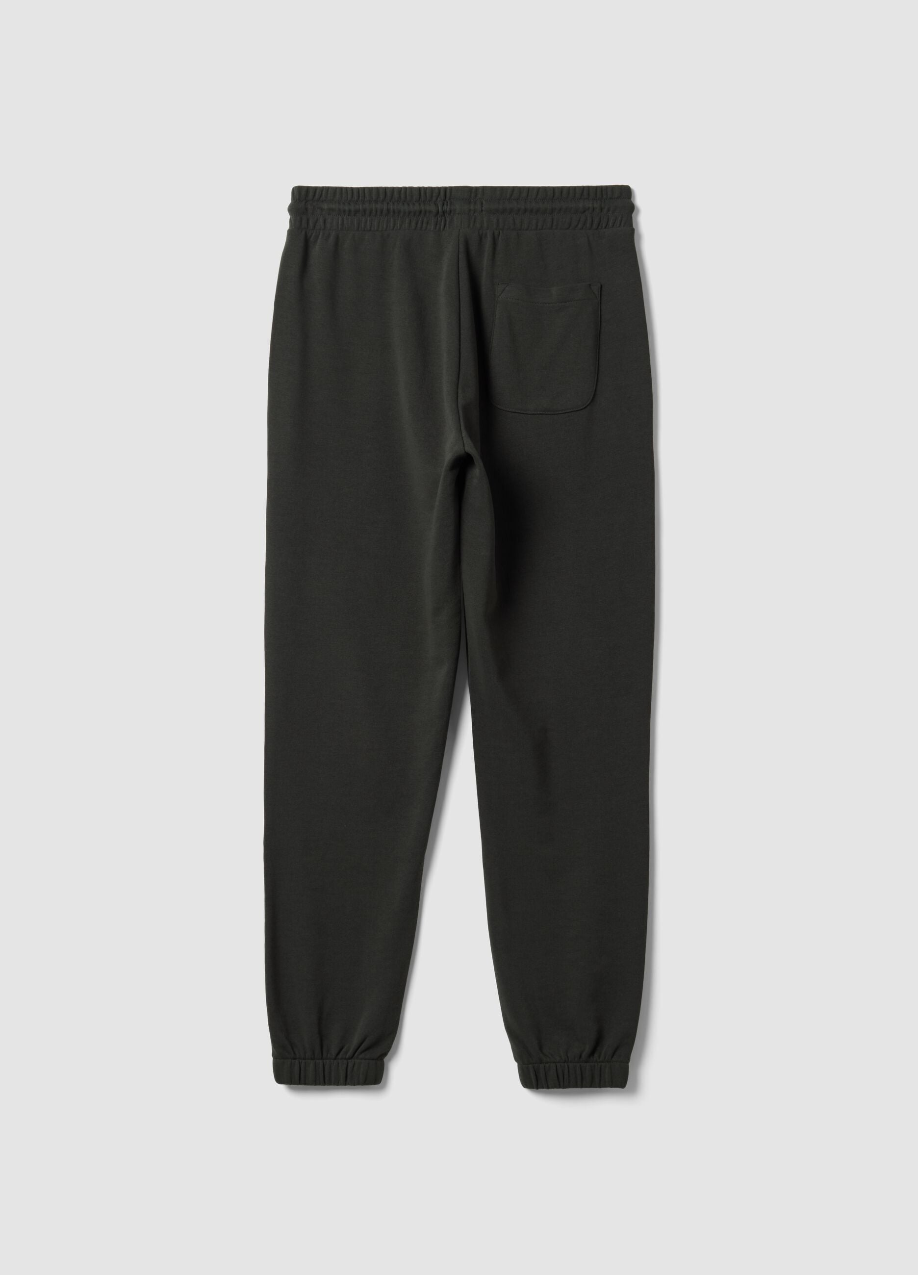 Dark grey cotton-blend jogger trousers, regular fit