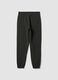 Dark grey cotton-blend jogger trousers, regular fit_1