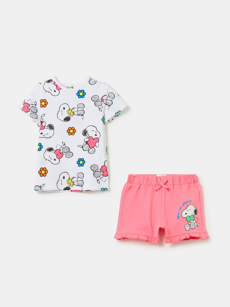 Jogging set with frills and Snoopy print_0