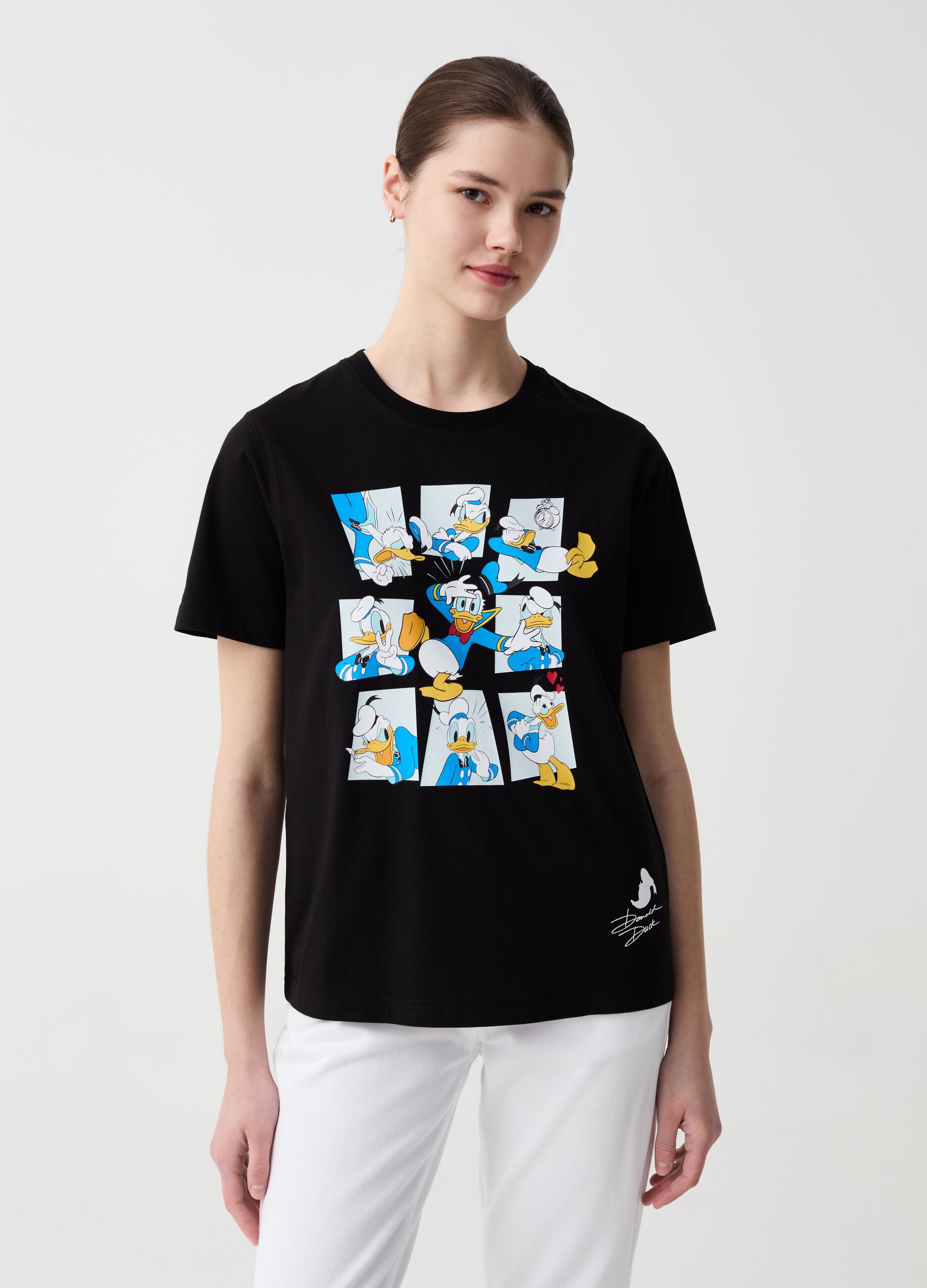 T-shirt in cotone bio stampa Donald Duck 90