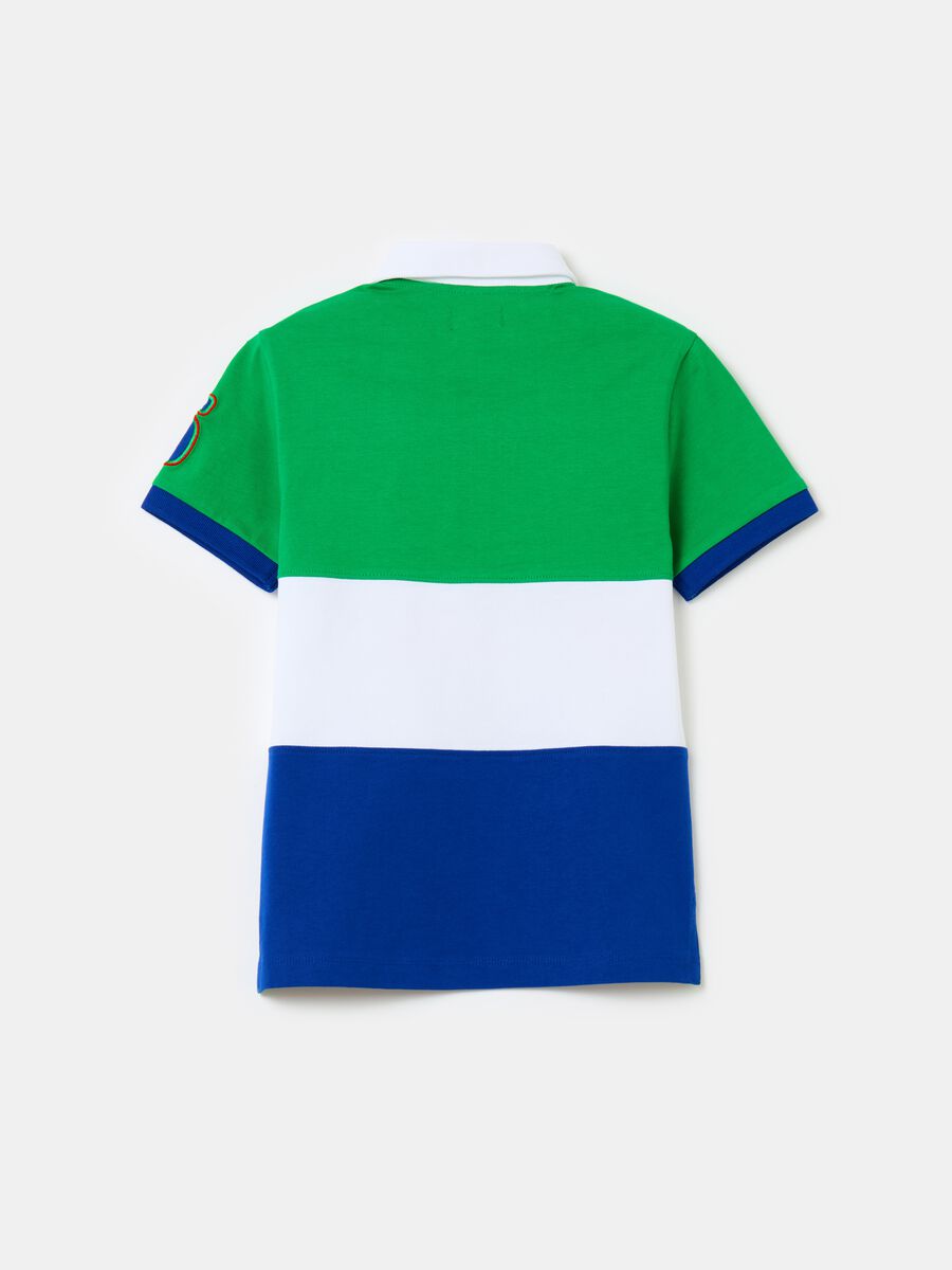Colourblock polo shirt with patch and print_4