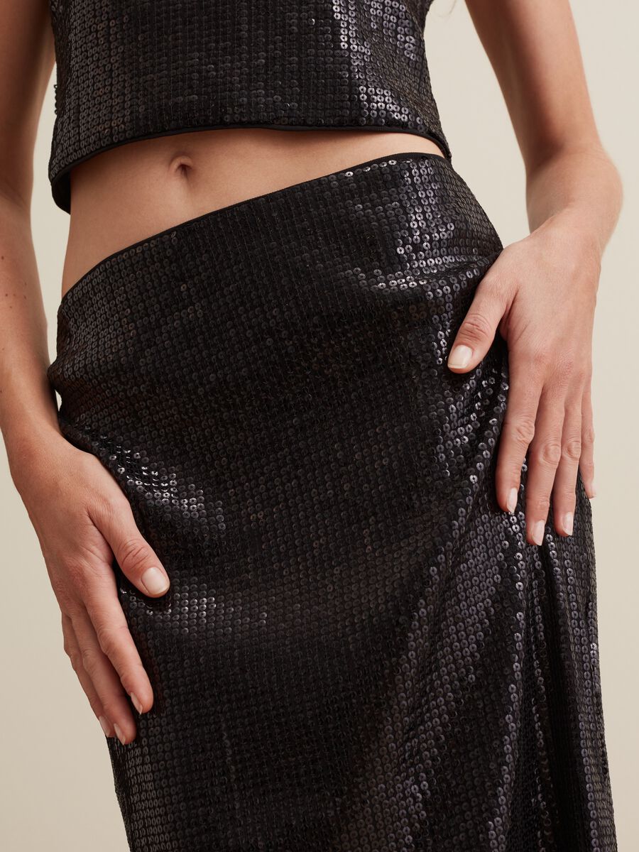 Pencil skirt with all-over sequins_3