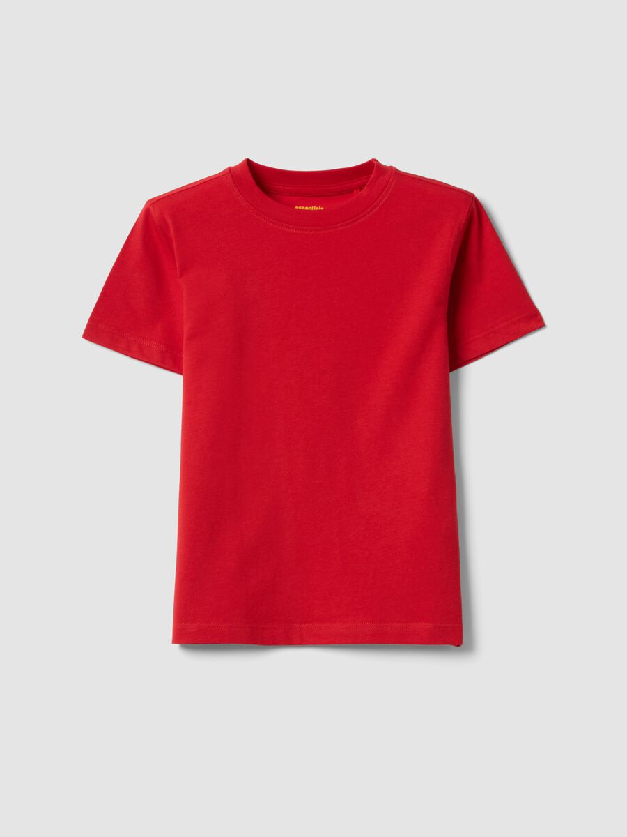 Red pure cotton kids&rsquo; T-shirt, regular fit_0