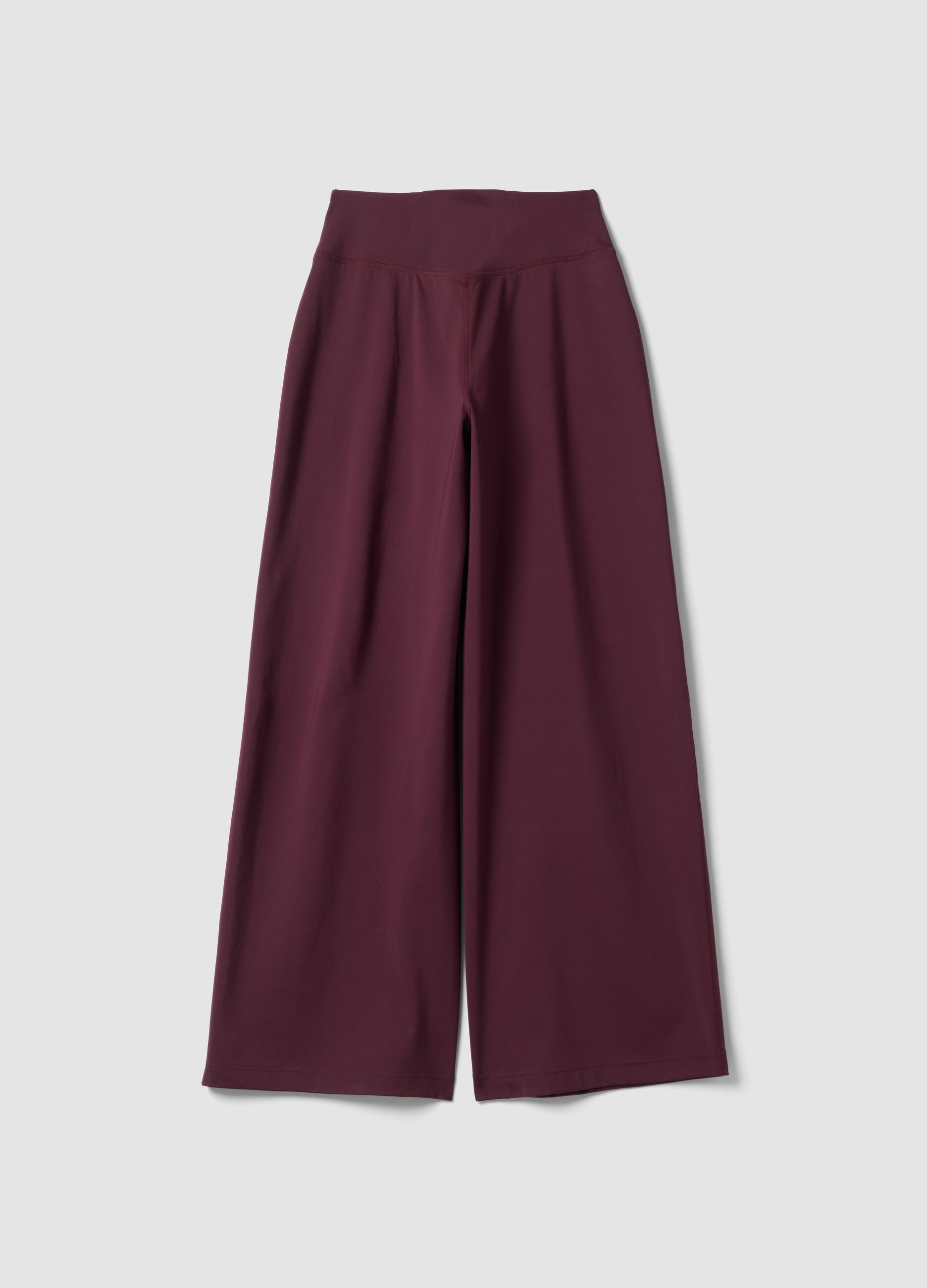 Purple wide-leg trousers in stretch fabric