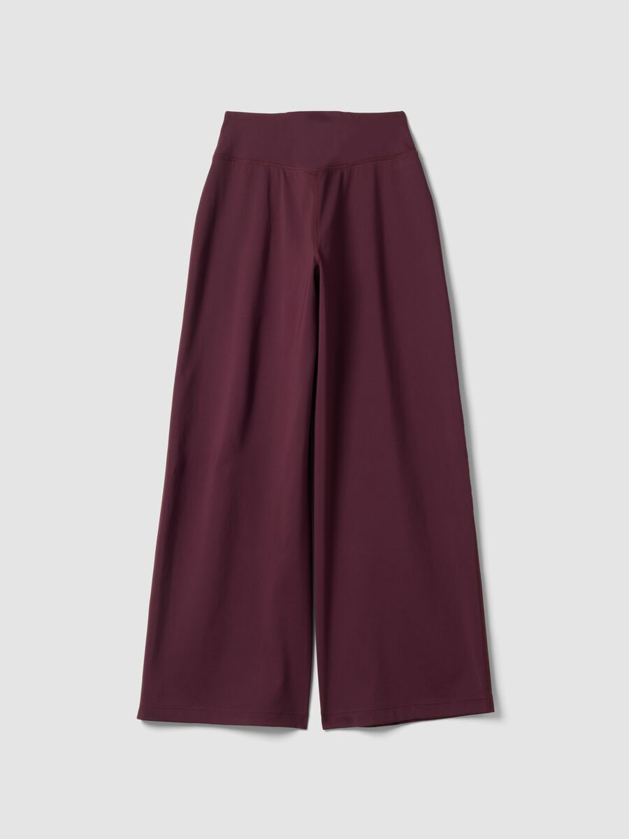 Purple wide-leg trousers in stretch fabric_7