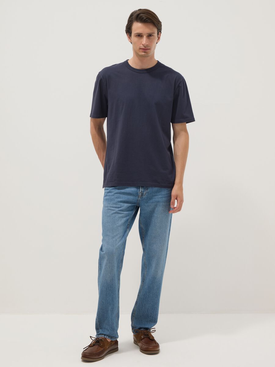 Navy pure cotton relaxed-fit T-shirt_2