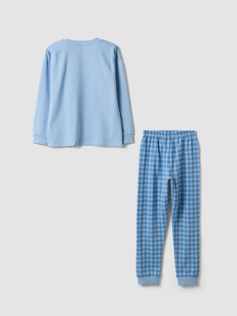 Pigiama blu in puro cotone organico con orsetti_1