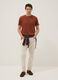 Red pure cotton regular-fit short-sleeve T-shirt_1