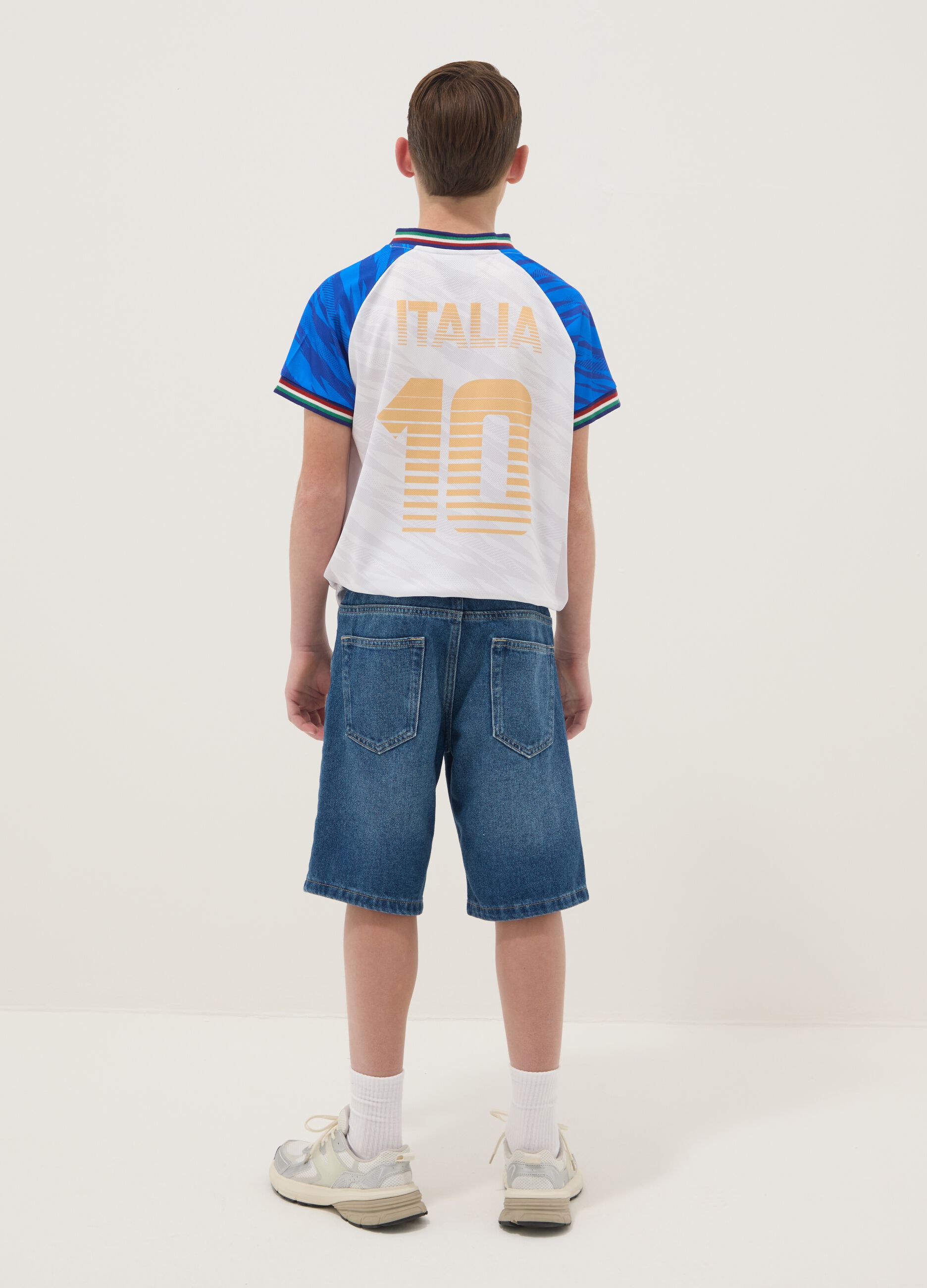 Blaue Denim-Shorts f&uuml;r Jungen aus Baumwollmix im Regular Fit