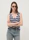 Multicolour striped regular-fit stretch viscose tank top_0