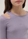 Purple cotton blend slim fit girls&rsquo; top with boat neckline_2