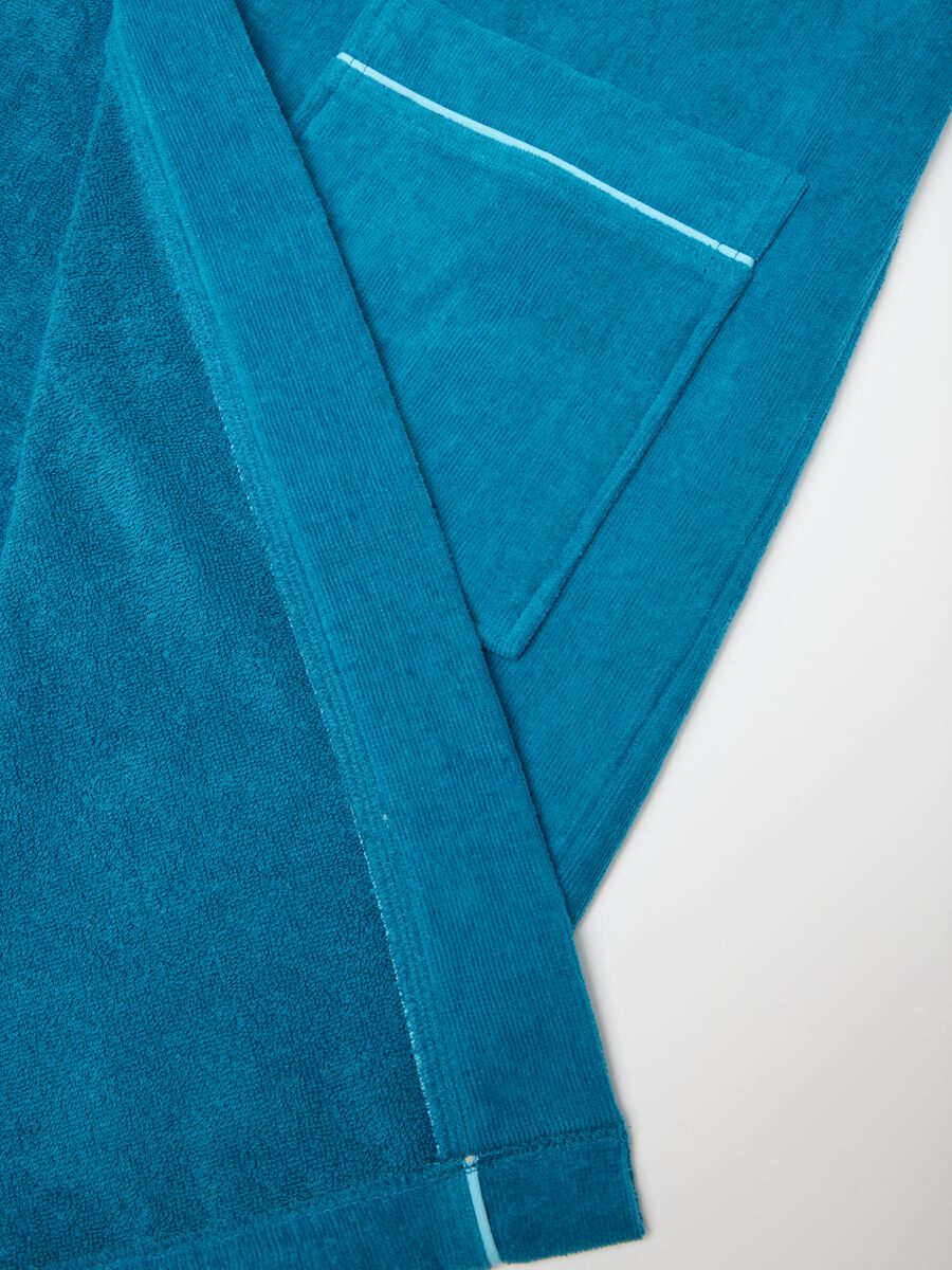 Boys' Pure Cotton Blue Bathrobe with Hood_2