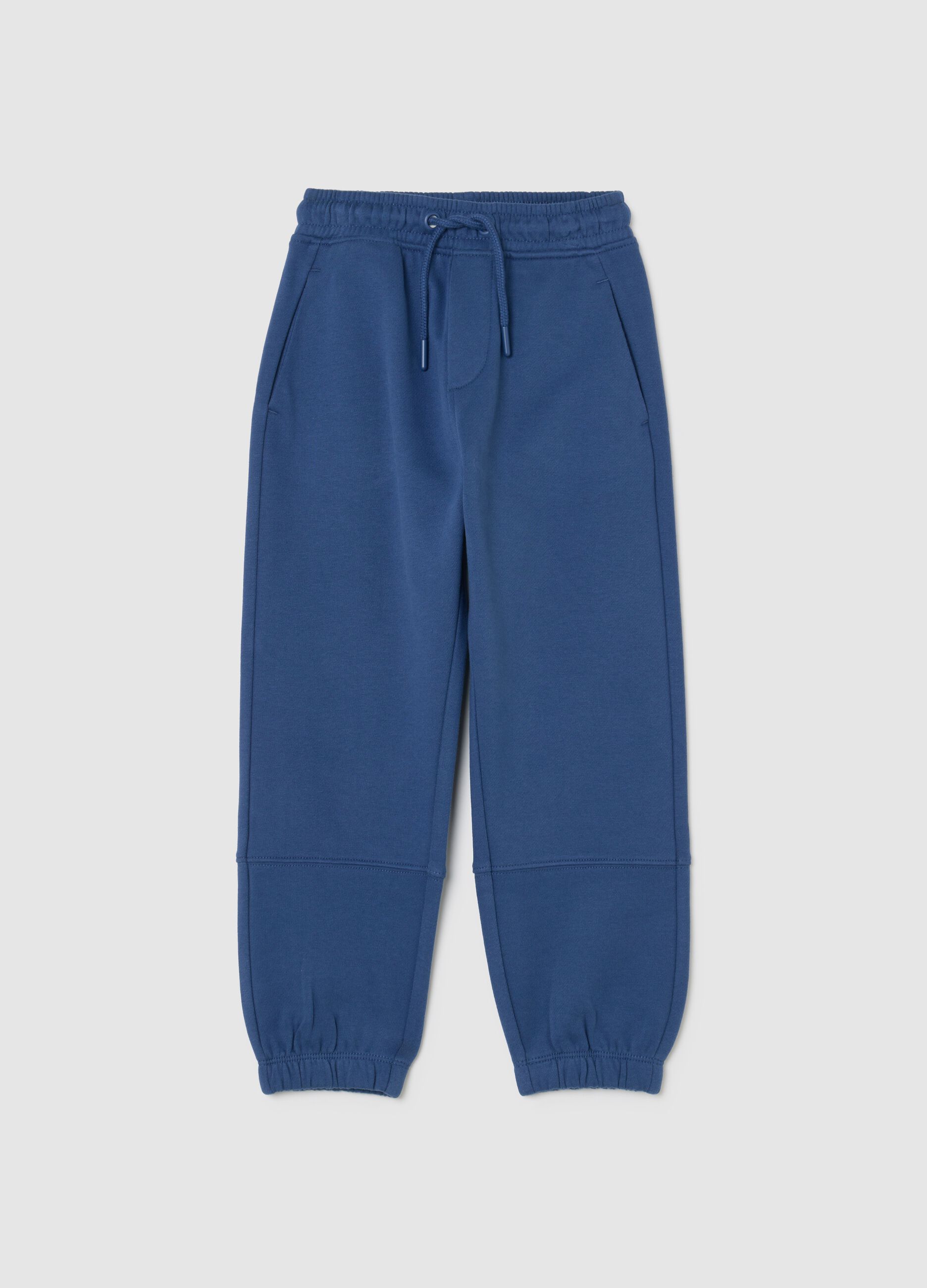 Kids' blue jogger trousers in pure cotton comfort fit