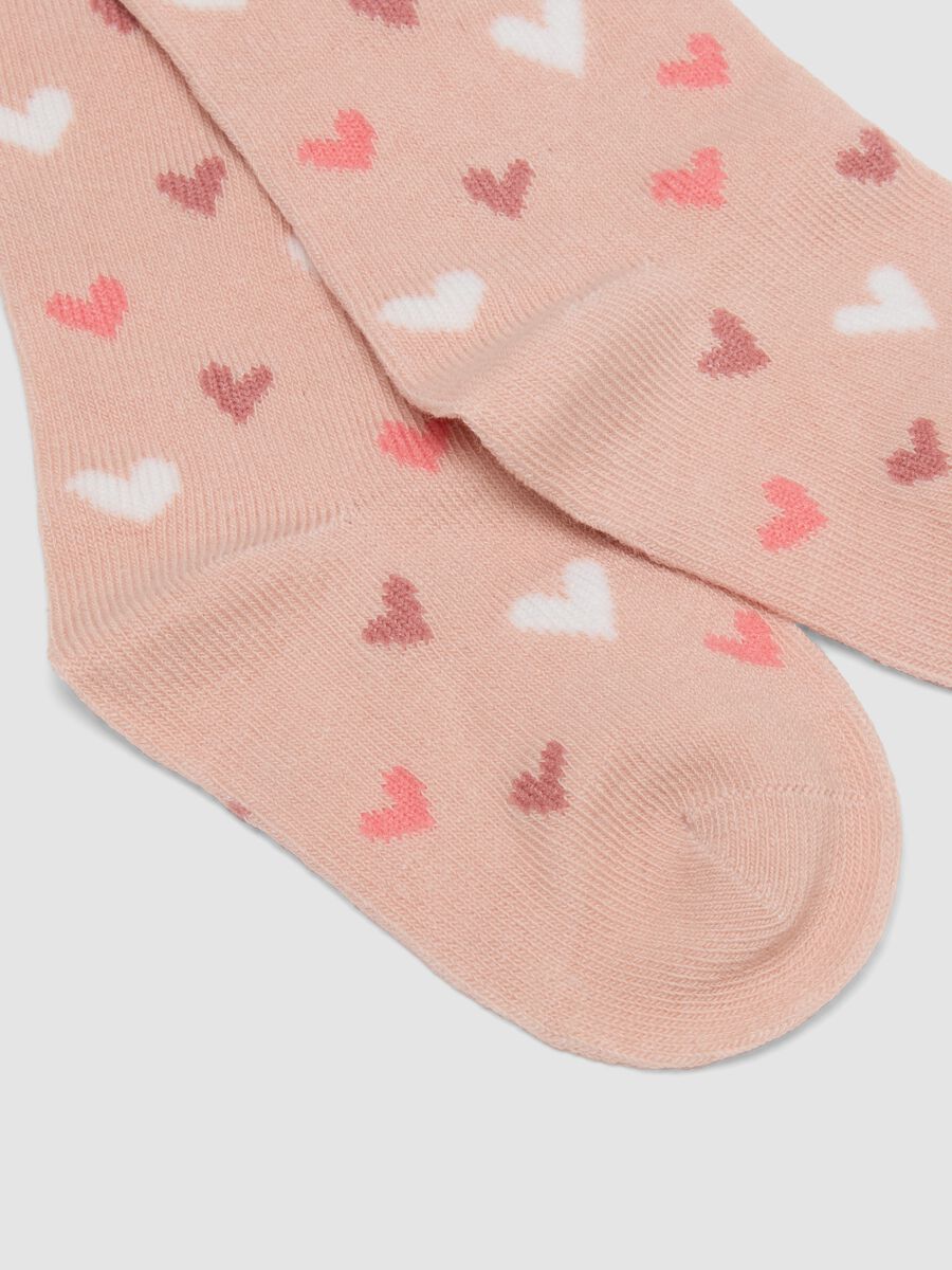 Tripack di calze lunghe rosa in cotone organico elasticizzato_2